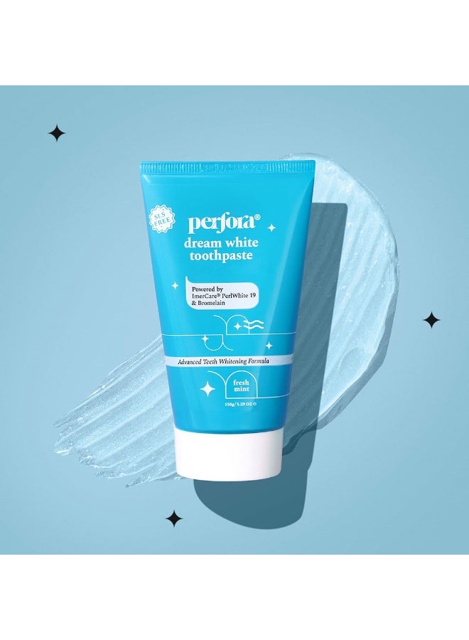 Perfora Teeth Whitening Toothpaste For Stain Removal - 300 g (150g X 2) | Fluoride & SLS Free Tooth Paste For Adult & Kids | N-Ha For Teeth Remineralisation & Oral Care | No Artificial Sweetners - Image 2