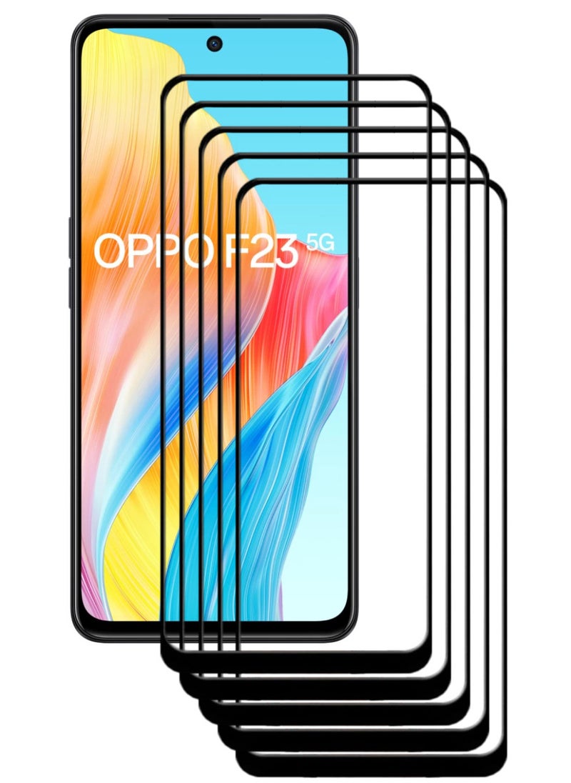 ACLIX 5 Pieces Antistatic ESD Dustproof Premium Quality High Definition Tempered Glass Screen Protector Designed For Oppo F23 - Image 1