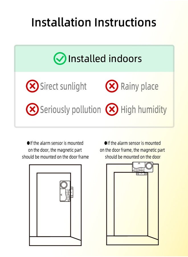 DUNISO - SF19 English cross-border simple door magnetic alarm, battery version, used for doorbell, refrigerator, door and window closing reminder, anti-theft - Image 1
