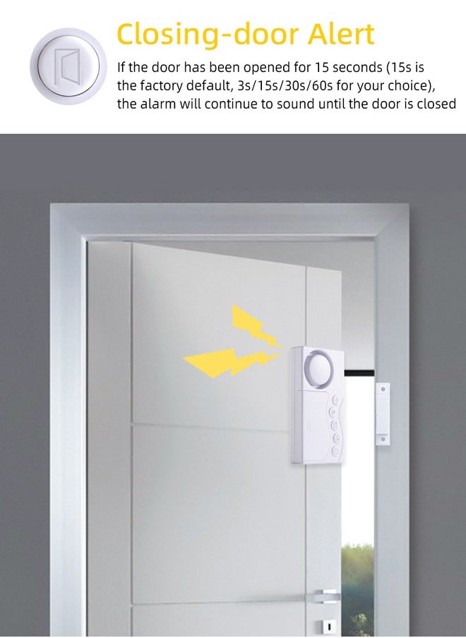 DUNISO - SF19 English cross-border simple door magnetic alarm, battery version, used for doorbell, refrigerator, door and window closing reminder, anti-theft - Image 1