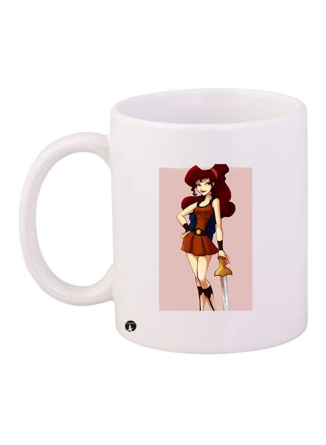 RYN Cartoon Character Printed Coffee Mug White/Brown/Beige 11ounce