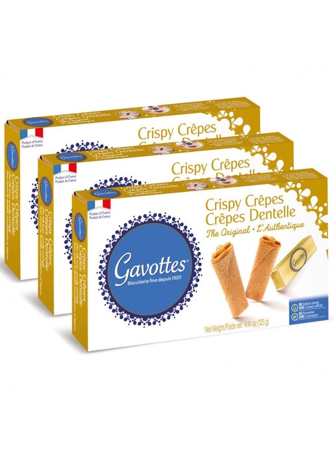 Gavottes Gourmet French Lace Crispy Crepes 3 Pack - Individually Wrapped | Ready-To-Eat Crispy Crepes | Crispy Crepes From France | The Original Crepes Dentelle (3 Packs X 24 Crepes/ 3 X 4.41Oz) - Image 1