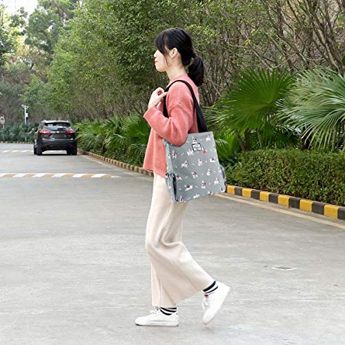 KAMO Floral Tote Bag Waterproof Lightweight Handbags Travel Shoulder Bag for Hiking Yoga Gym Swimming Travel Beach - Image 3