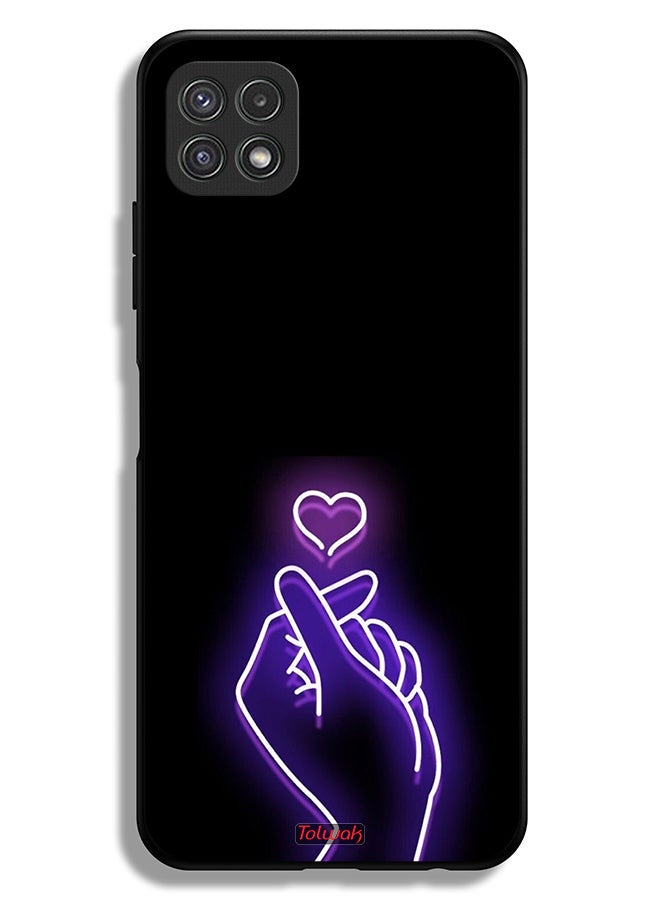 Tolwak Samsung Galaxy A22 5G Protective Case Cover Snap Small Heart - Image 1