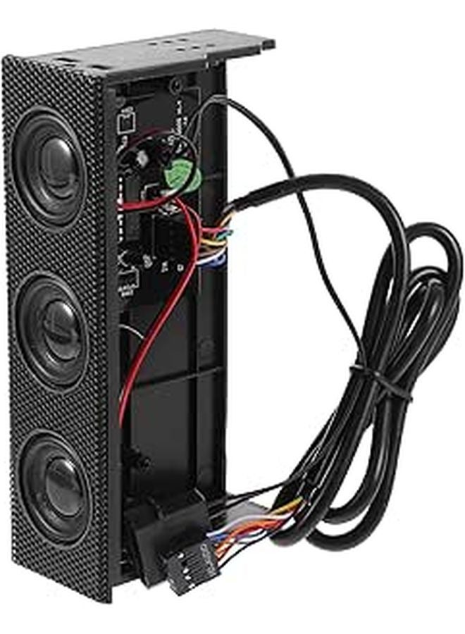 Kisangel Computer Front Panel Speaker Stereo Surround for Desktop PC Case with Built in Mic Black Heat Resistant Lower Resistance Audio - Image 1