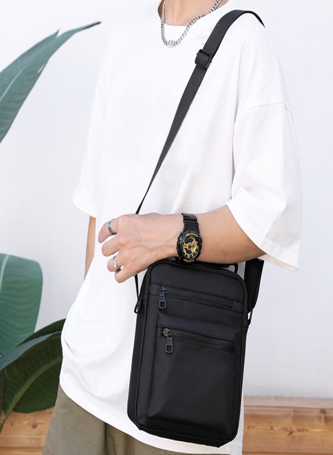 Generic Men Sling Bag Single Shoulder Bag Crossbody Bag Wear-Resistant Oxford Bag Adjustable Strap Shoulder Bag - Image 1
