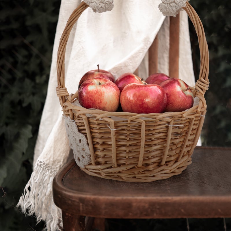 1pc Rattan Woven Storage Basket Decorative Flower Basket (Khaki) - Image 4