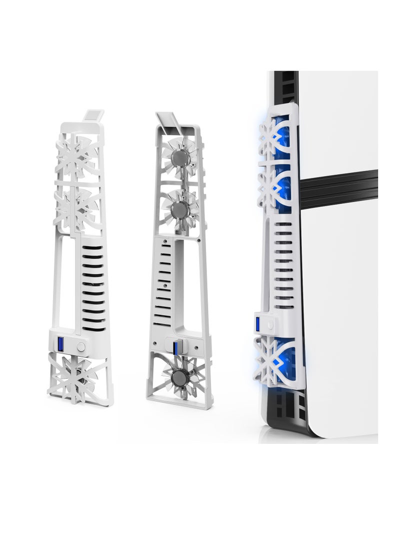 NANANINO cooling fan for PS5 Slim console, cooling accessory with 3 high-speed fans, silent cooling system with LED lights, and USB 3.0 port for PS5 - Image 2