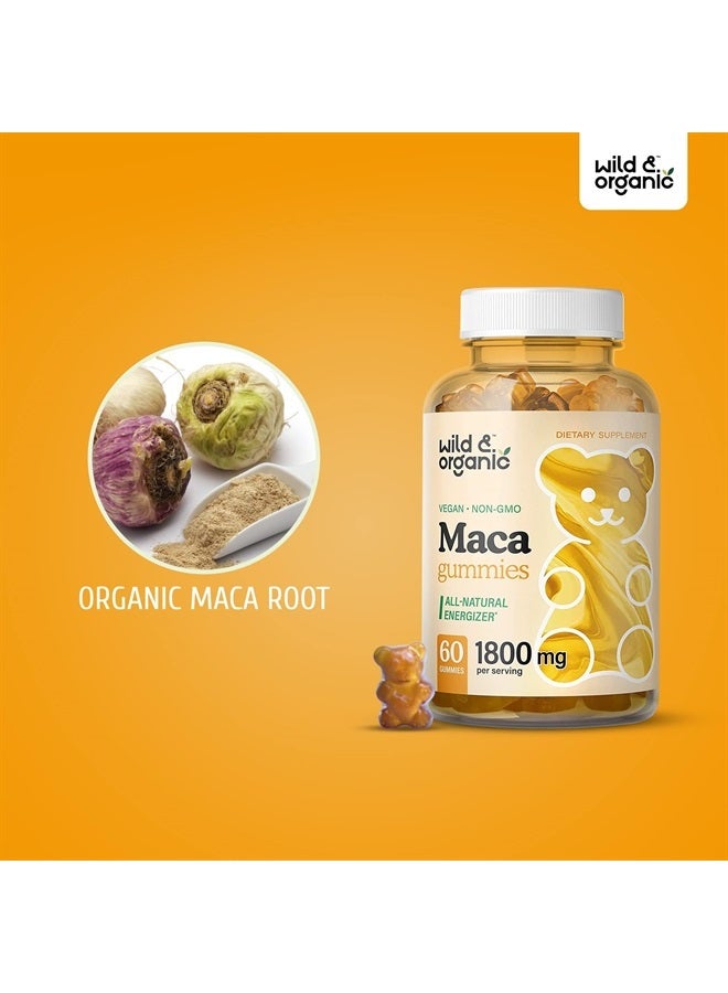 Wild & Organic Maca Root Gummies 1800 mg - Maca Supplement for Endurance, Natural Energy, Mood & Immune Support - Maca Root Organic Gummy - 60 Chews - Image 5