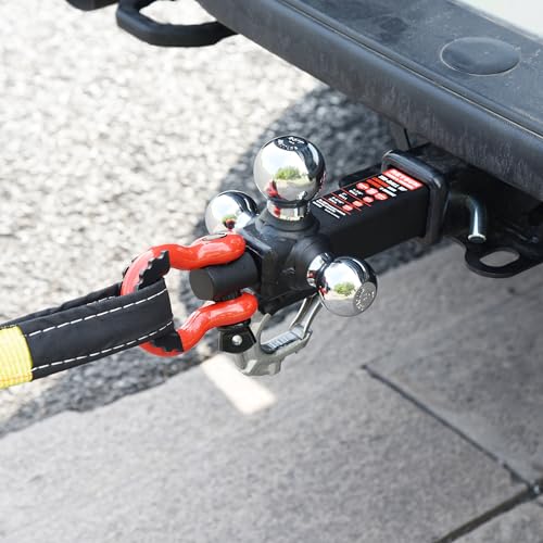 REYSUN Trailer Hitch Tri-Ball Hitch with Rotatoble Tow Shackle and Tow Hook, fits for 2-inch Receiver, Chrome Trailer Ball… - Image 4