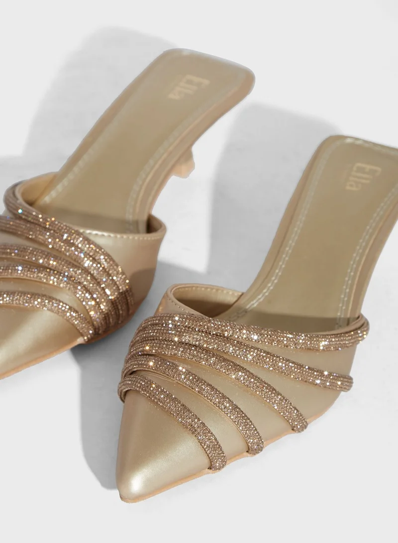 Ella Limited Edition Diamante Detail Slip On Pumps