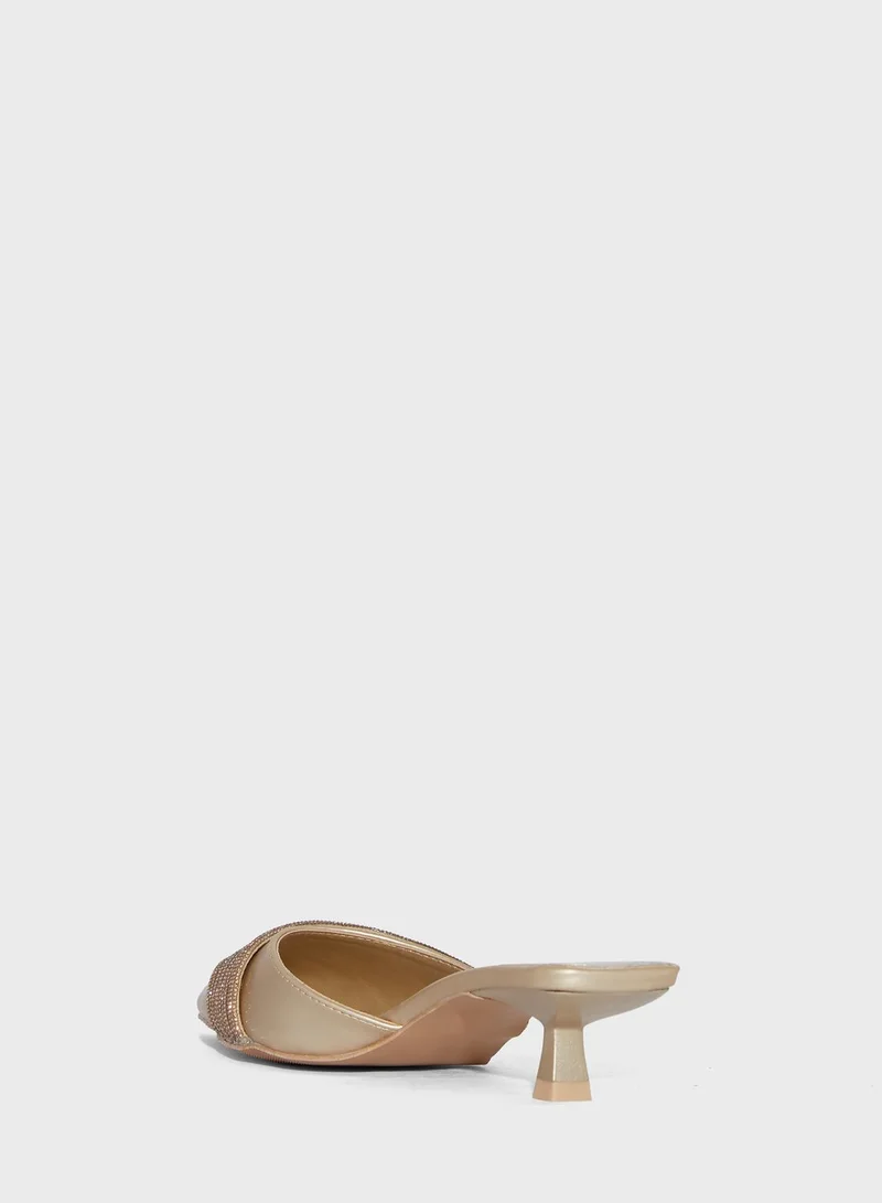 Ella Limited Edition Diamante Detail Slip On Pumps