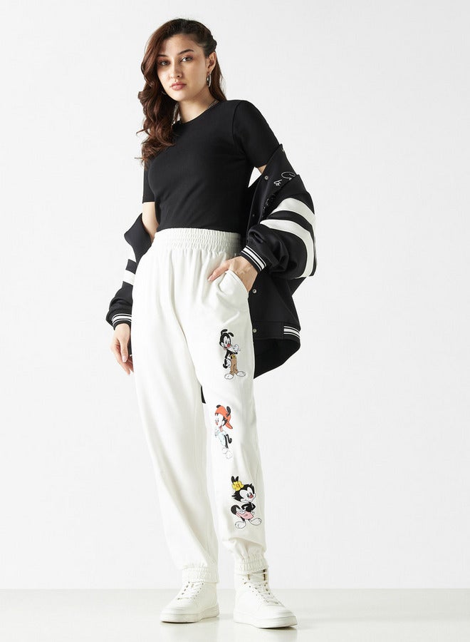 SP Characters Animaniacs Embroidered Joggers with Elasticated Waistband and Pockets - Image 2
