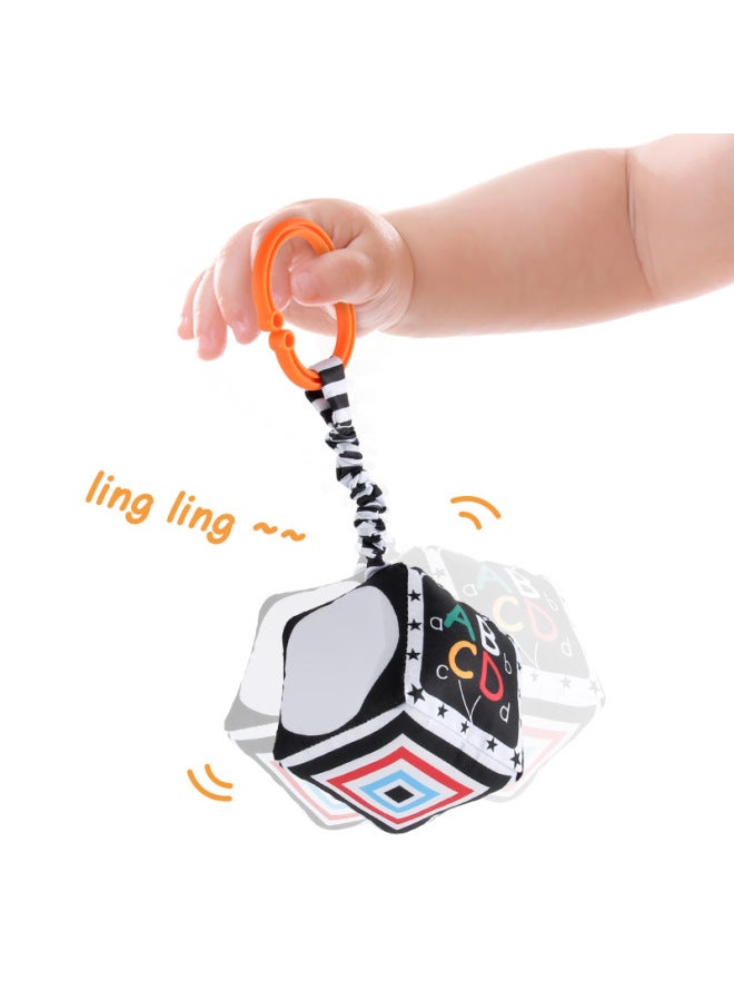 Baby Bed Wall Early Education Cloth Book Toy Baby Lathe Black And White Double-sided Puzzle Bed Wall Slip Towel Pendant-Color:115-63 Saliva Square Towel 28.2g  - Image 4