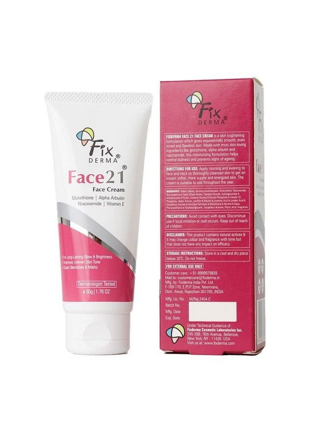 FIXDERMA 2% Niacinamide Cream Face 21 Cream ; Niacinamide Cream For Face ; Anti Ageing Cream For Women ; Day & Night Cream For Womenhydrating Cream Reduces Wrinkles And Fine Lines 50 Gm  - Image 1