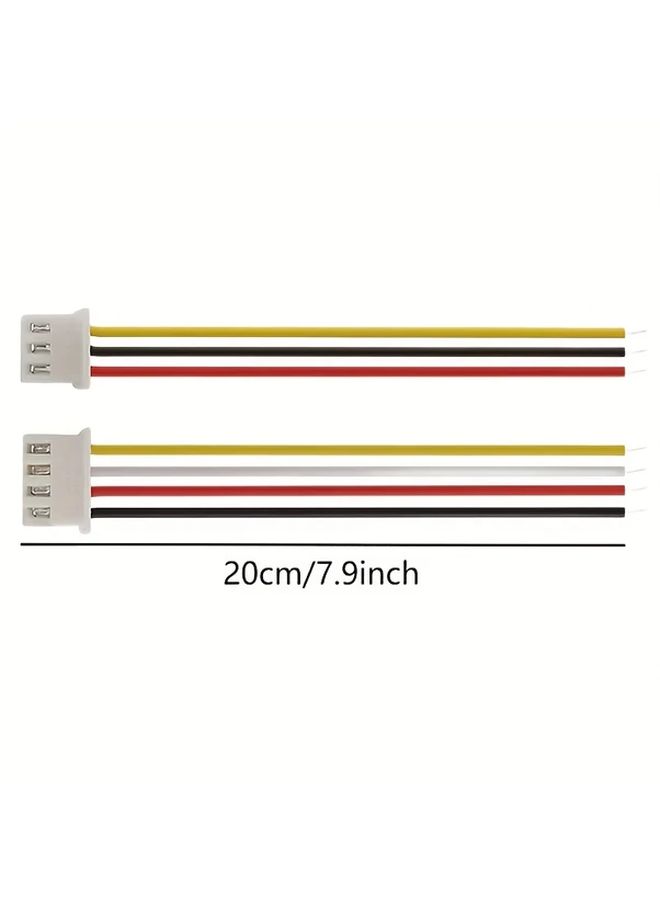 موصلان من نوع XH ذكر وأنثى بحجم 2.54 مم و3 أسنان مع كابل مسطح بطول 200 مم وسلك 26AWG متوافقان مع JST XH (قطعتان). - Image 2