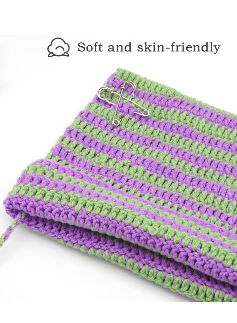 Y&D Crochet Hats for Women, Winter Warm Cap, Women Knitted Cat Beanie Stripe, Beanies Fox Hat, Slouchy Girls - Image 3