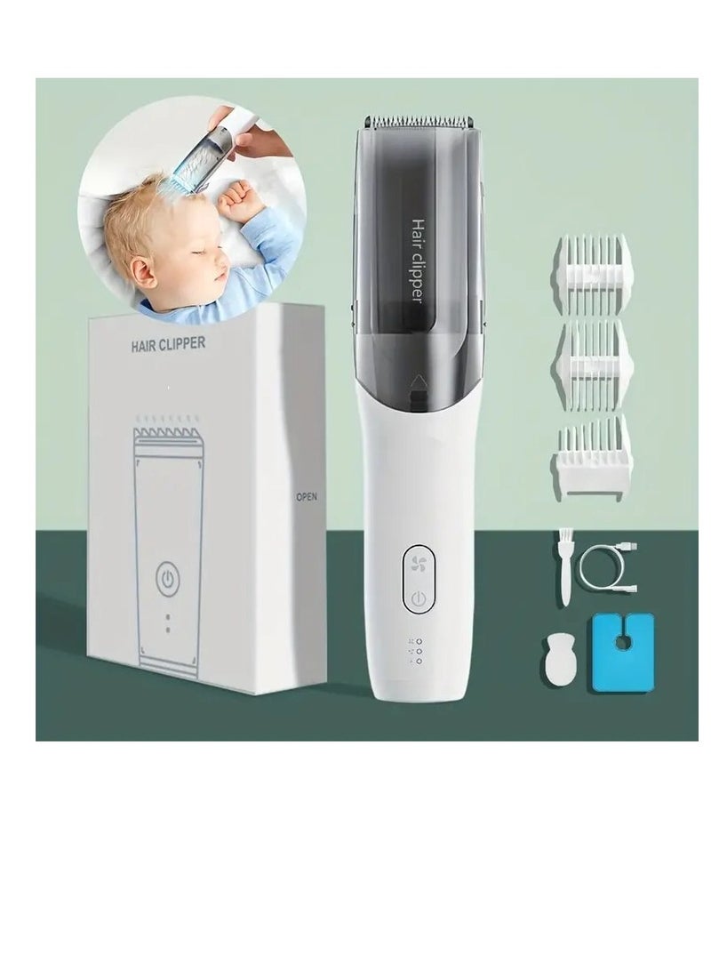 BAIG Baby Hair Clipper with Vacuum Kids Hair Clipper Kit with Guide Combs Waterproof Cordless Use, for Baby Children Infants  - Image 1