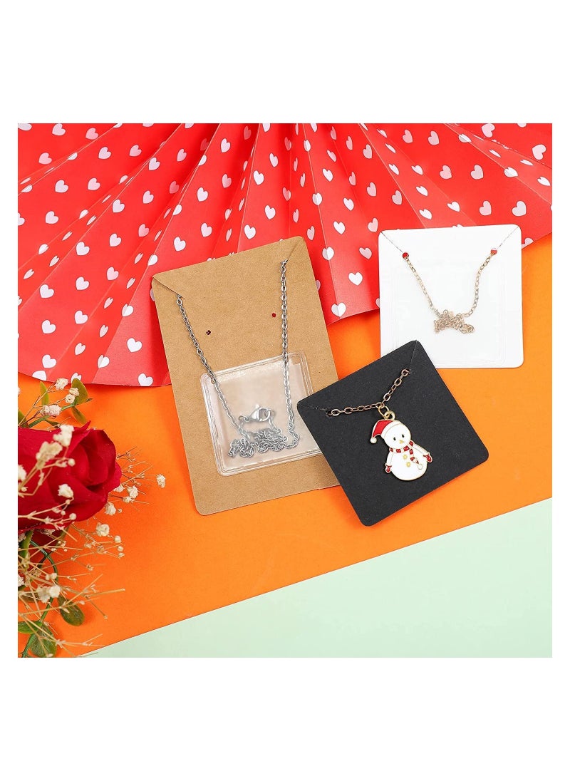 SYOSI - 240 Pieces Necklace Chain Adhesive Pouch for Necklace Display Cards Necklace Chain Pocket Jewelry Bags for Selling Necklace Packaging Plastic Loose Chain Pockets Clear Necklace Chain Holder - Image 1