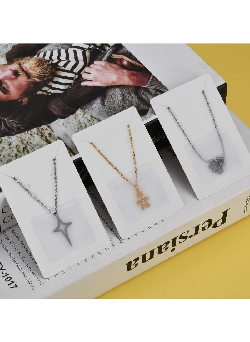 SYOSI - 240 Pieces Necklace Chain Adhesive Pouch for Necklace Display Cards Necklace Chain Pocket Jewelry Bags for Selling Necklace Packaging Plastic Loose Chain Pockets Clear Necklace Chain Holder - Image 1
