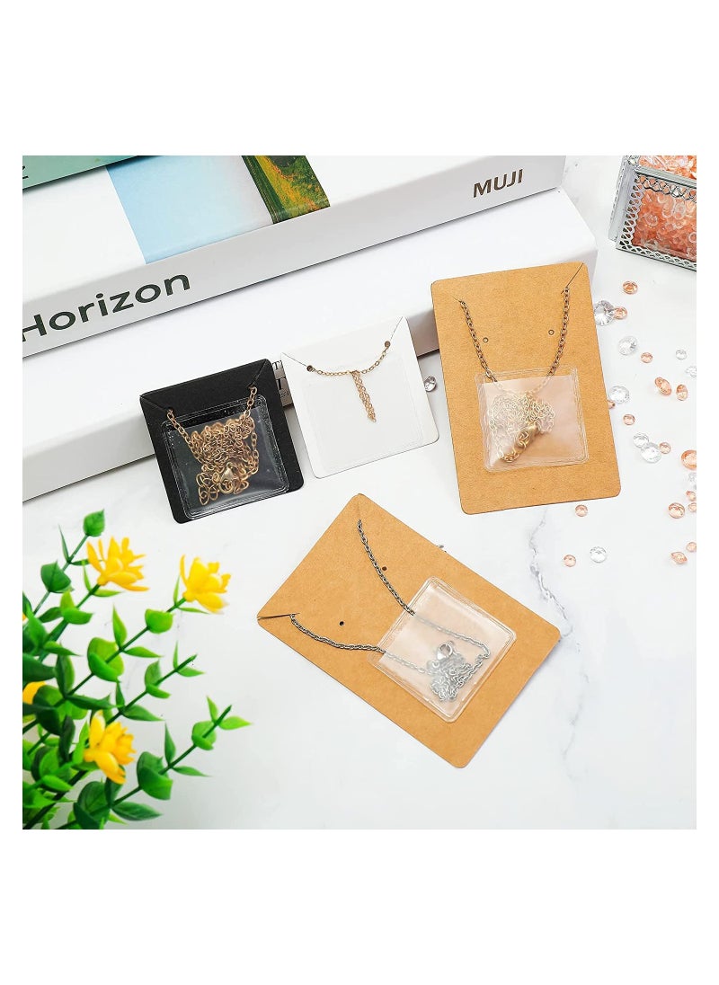 SYOSI - 240 Pieces Necklace Chain Adhesive Pouch for Necklace Display Cards Necklace Chain Pocket Jewelry Bags for Selling Necklace Packaging Plastic Loose Chain Pockets Clear Necklace Chain Holder - Image 1