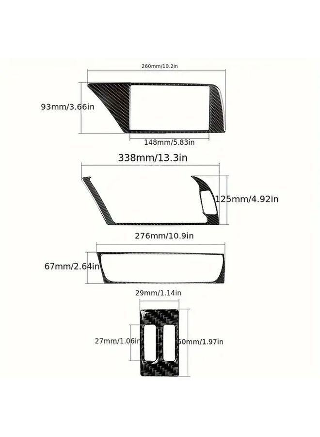 Carbon Fiber Interior Control Panel Sticker Type C LHD For Select Car Models - Image 2
