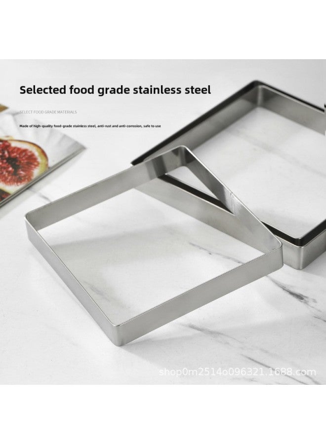 1.5cm High Square Stainless Steel Square Cake Mold Baked Bread Ring Tart Ring Tower Mold Tortilla Rice Cake Ring-Specifications:Square Circle With Side Length 7cm (height 1.5cm) - Image 3