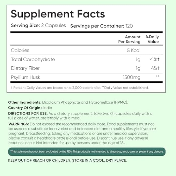WeightWorld Psyllium Husk Capsules 1500mg (750mg per Cap) | Prebiotics & Soluble Fiber Supplement for Regularity & Digestive Health - 240 Vegan Psyllium Husk Powder Capsules, Non-GMO, Gluten-Free - Image 5