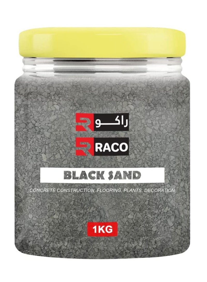 راكو رمل طبيعي متعدد الأغراض لأرضيات البناء ونباتات أحواض السمك و DIY 1 كجم أسود - Image 1