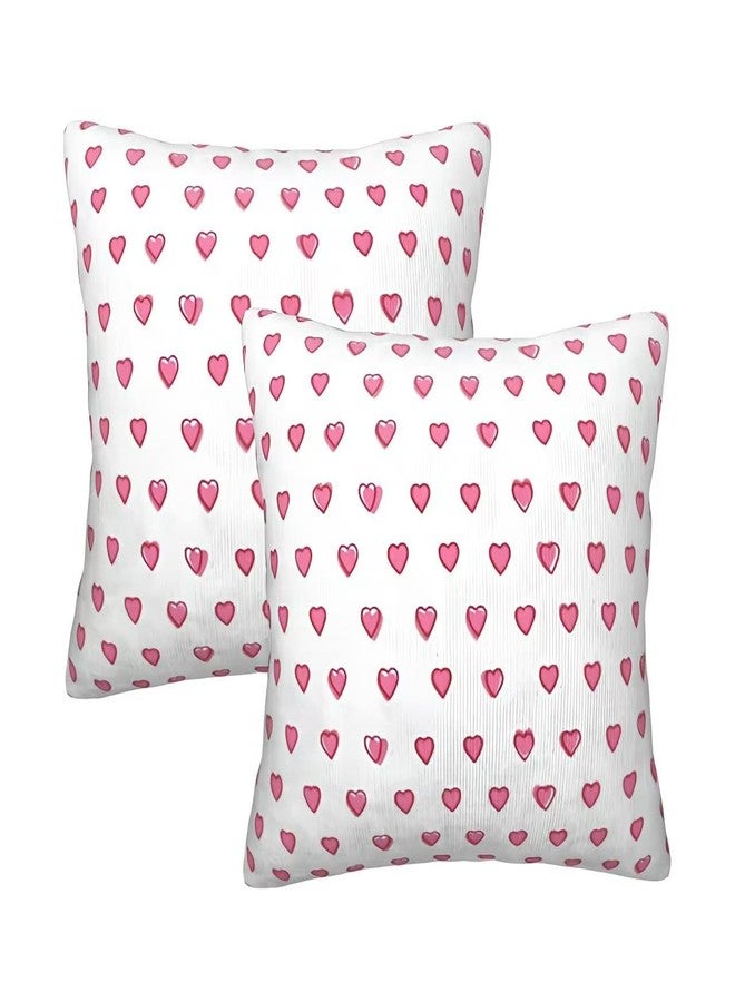 Pink Preppy Pillows Cover, Square Roller Cushion Rabbit Cases for Sofa and Bedroom 18x18 inch (2pcs) - Image 1