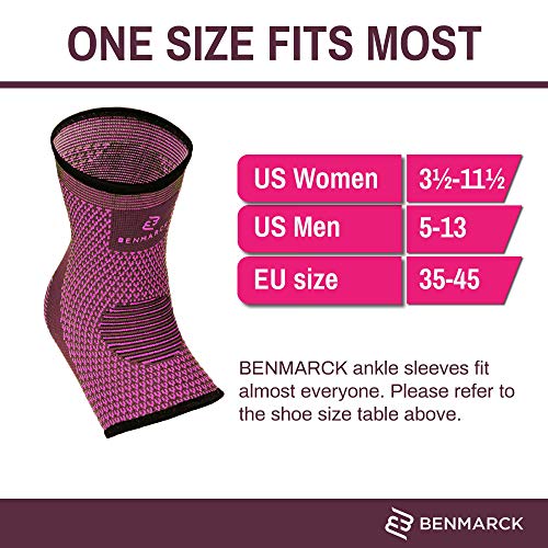 Benmarck Achilles Tendon Support for Women, Ankle Compression Sleeve For Running, Tendonitis and Flat Feet Relief, Plantar Fasciitis Sock (Fuchsia Purple, Unisize) - Image 2