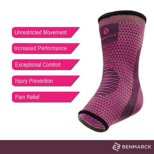 Benmarck Achilles Tendon Support for Women, Ankle Compression Sleeve For Running, Tendonitis and Flat Feet Relief, Plantar Fasciitis Sock (Fuchsia Purple, Unisize) - Image 5