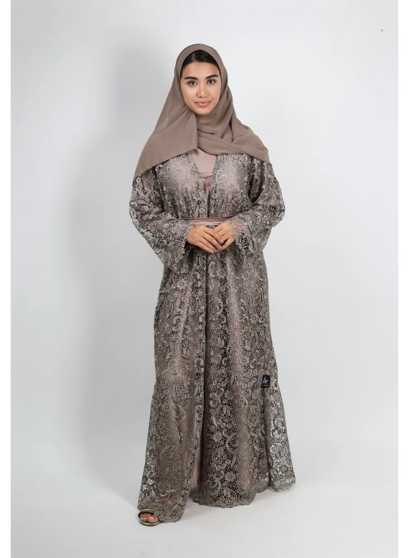 JAMEELA Lace Splicing Beige Abaya