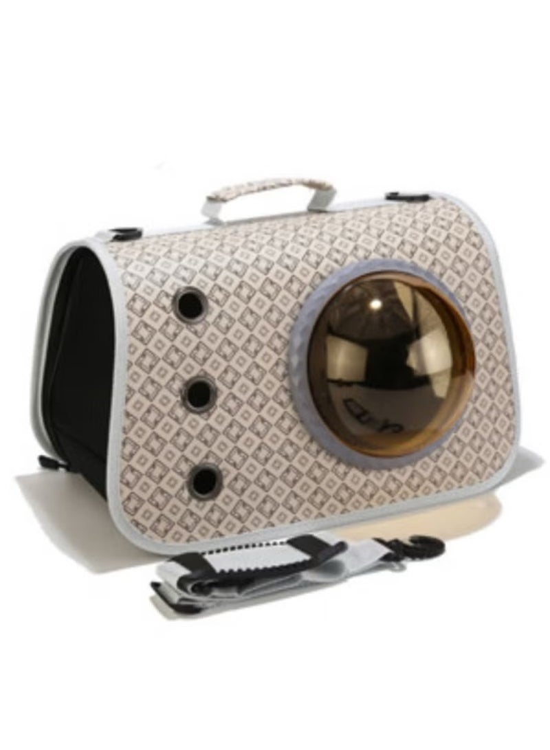 Portable cat carry bag, foldable cat transport cage, well breathable and comfortable design with removable wool pillow for small and medium-sized cats and pets - Image 1