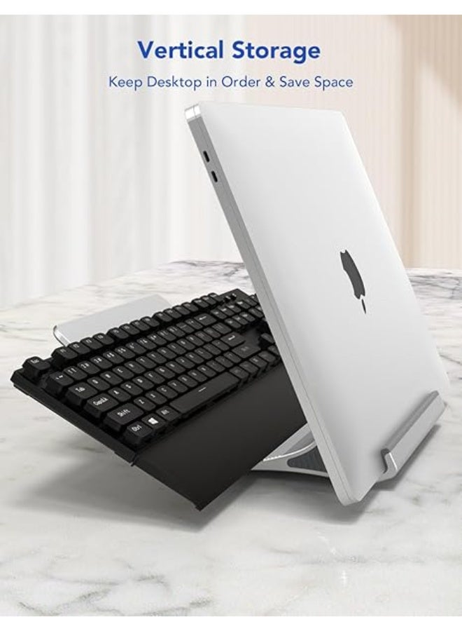 VOCAR PHOCAR Aluminium Laptop Stand for Desk, 2-in-1 Design, Veritical Laptop Holder & Laptop Riser, One-Piece Design, No Screws or Hinges, Compatible with All the Laptops, Especially for Heavy Devices - Image 4