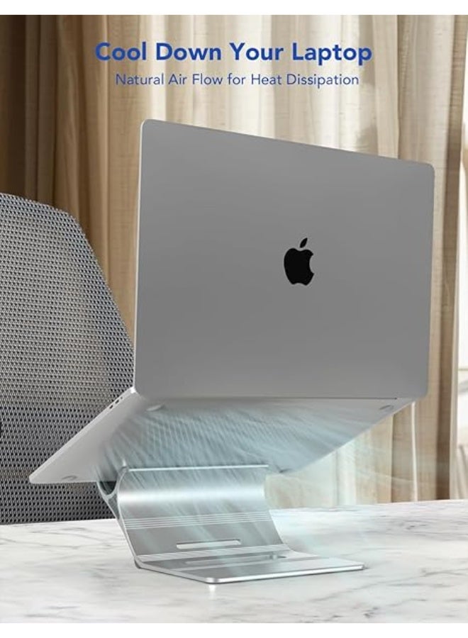 VOCAR PHOCAR Aluminium Laptop Stand for Desk, 2-in-1 Design, Veritical Laptop Holder & Laptop Riser, One-Piece Design, No Screws or Hinges, Compatible with All the Laptops, Especially for Heavy Devices - Image 3