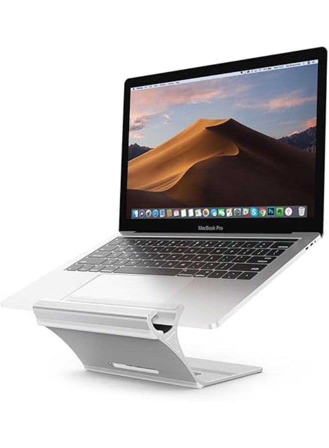 VOCAR PHOCAR Aluminium Laptop Stand for Desk, 2-in-1 Design, Veritical Laptop Holder & Laptop Riser, One-Piece Design, No Screws or Hinges, Compatible with All the Laptops, Especially for Heavy Devices - Image 1