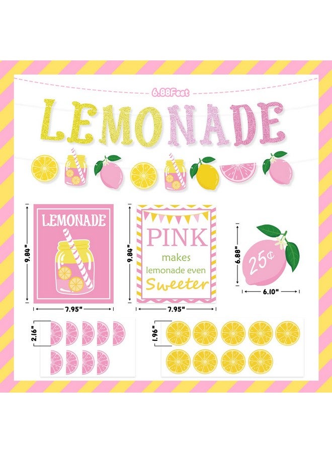 K KUMEED Lemon party Decorations, Lemonade Stand Decorations with Lemonade Banner Lemonade Sign Coffee Bar Signs Lemon Stickers for Summer Lemon Birthday Baby Shower Bridal Shower Party Supplies - Image 2
