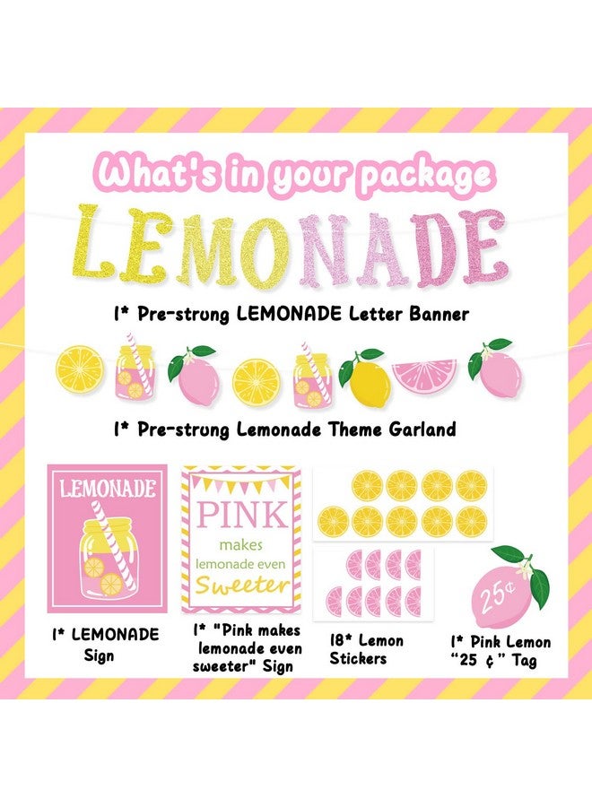 K KUMEED Lemon party Decorations, Lemonade Stand Decorations with Lemonade Banner Lemonade Sign Coffee Bar Signs Lemon Stickers for Summer Lemon Birthday Baby Shower Bridal Shower Party Supplies - Image 3
