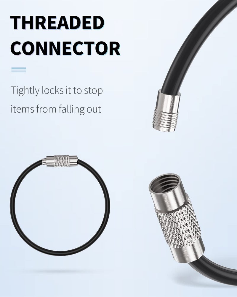 Uniclife 4 Inch Wire Keychain Cable in 6 Assorted Colors Large Stainless Steel Key Ring Loop Holder for Outdoor Hiking Heavy Duty Connectable Luggage Tag Keeper for Sport and Travel, 20 Pack - Image 5