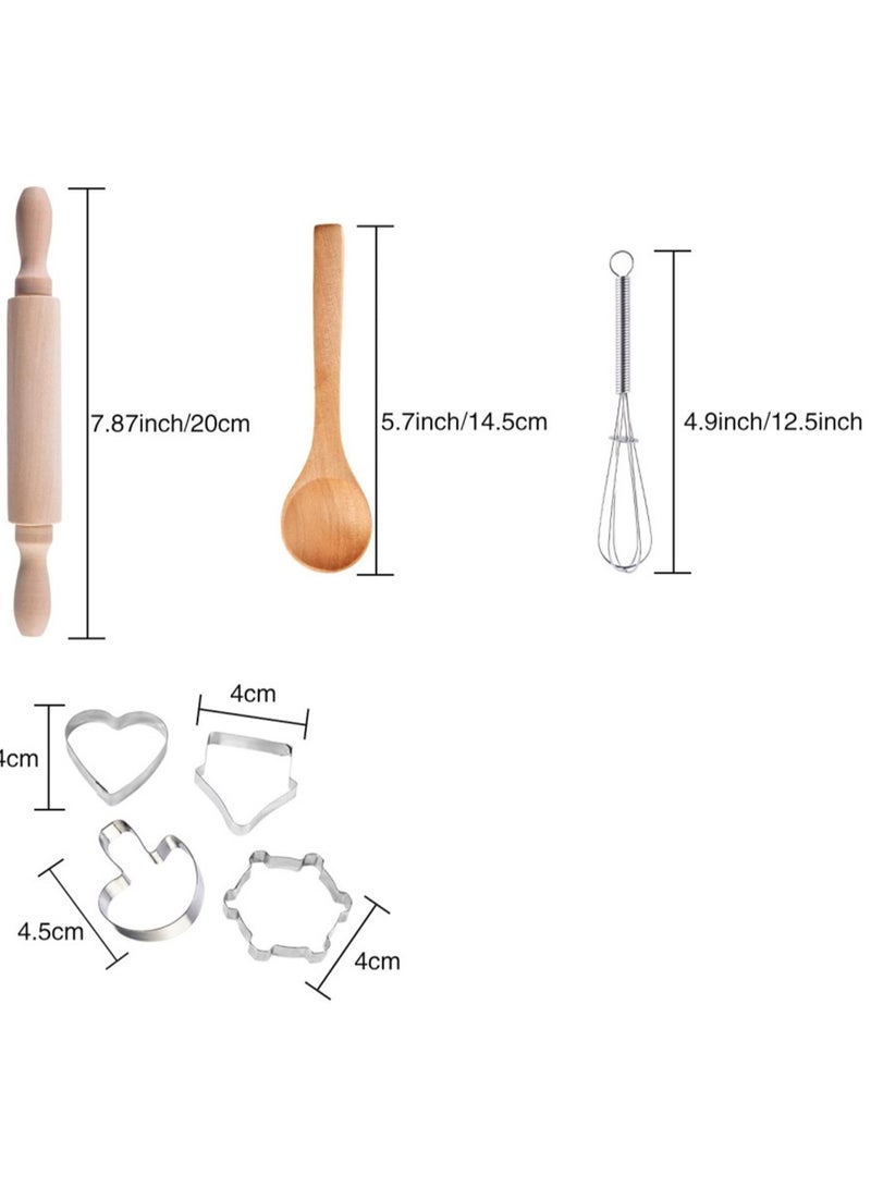 11-Piece Set Of Children'S Apron Cake Baking Cooking Tools Kitchen Toys Play House Cooking (Blue) - Image 5