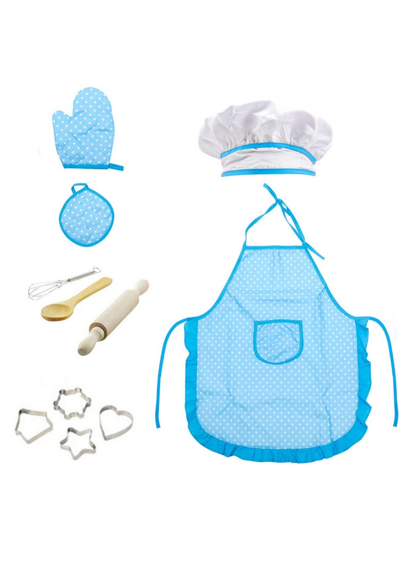 11-Piece Set Of Children'S Apron Cake Baking Cooking Tools Kitchen Toys Play House Cooking (Blue) - Image 1