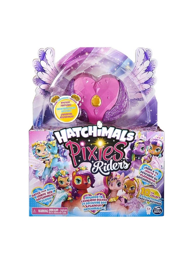 Hatchimals Pixies Riders, Crystal Charlotte Pixie and Draggle Glider Set with Mystery Feature