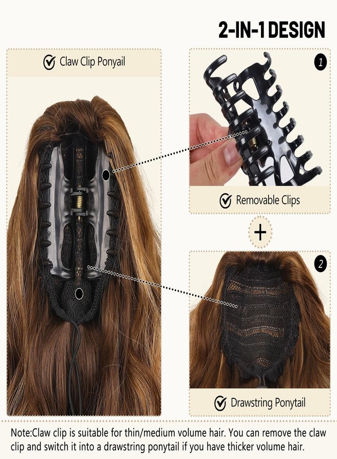 AliLeader Claw Clip Ponytail Extension - 18 Inch Curly Ponytail Extension,Wavy Pony Tails Hair Extensions,Synthetic Hair Extensions Ponytail,Clip On Ponytails for Women (1B) - Image 4
