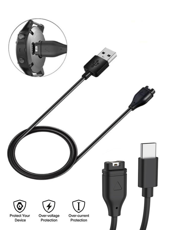 Watch Replacement Usb Charger 1M Cable Charging For Garmin Vivoactive 3 4 4S Fenix 7 7X 6 6S Pro 5 5X Plus Forerunner 955 935 945 Vivomove 3 3S Vivosport Venu Sq/Instinct 2 2S - Image 1