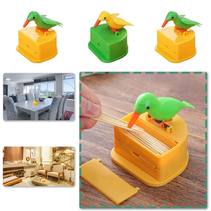 HMV MALL HMV MALL Cute Bird Toothpick Dispenser Bird Shape Toothpick Holder Box With Toothpicks for Home Kitchen Party Hotel Restaurant Multi Color - Image 3