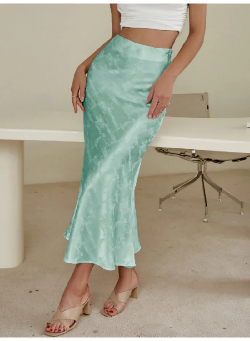 SIMPLEE Women's casual high waisted A-line skirt slim fit long skirt