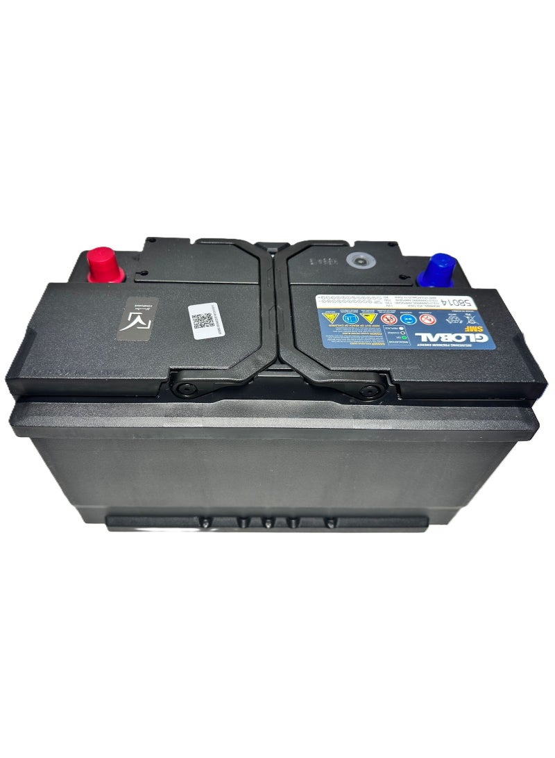 GLOBAL Car Battery 12V 80AH DIN80L / 58014 - Image 2