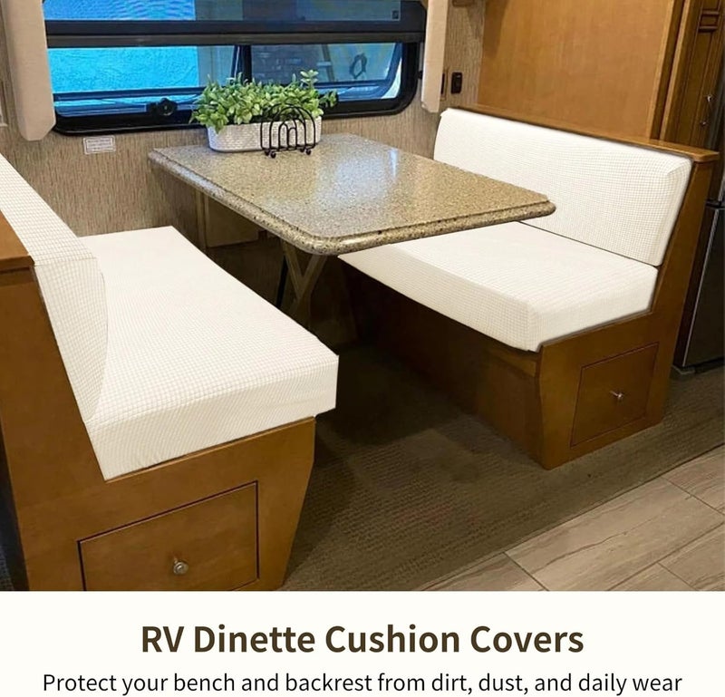Elastic Rv Cushion Covers for Dinette Bench & Backrest, Stretchy and Universal Fit, Machine Washable, and Comfortable - Image 3
