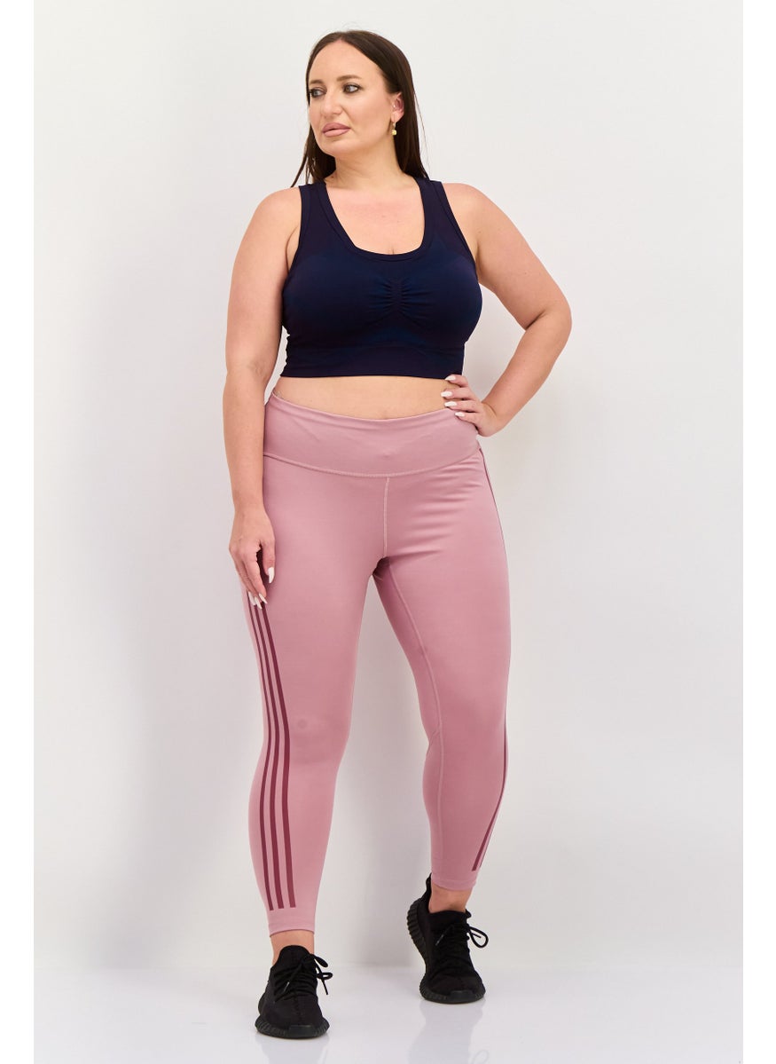 Adidas Women Plus Size Tight Fit Training Leggings, Mauve  - Image 2